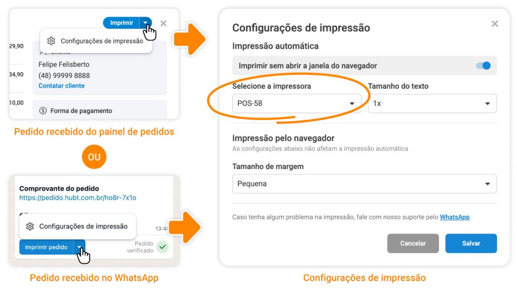 Como habilitar a impressão automática